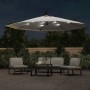 Sombrilla voladiza jardín con luces LED palo acero arena 350 cm by , Umbrellas - Ref: Foro24-44523, Price: 135,62 €, Discount: %