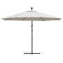Sombrilla voladiza jardín con luces LED palo acero arena 350 cm by , Umbrellas - Ref: Foro24-44523, Price: 135,62 €, Discount: %