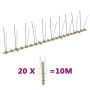 Set de 2 hileras de pinchos contra pájaros y palomas 20 uds 10m de , Repelentes para animales - Ref: Foro24-149126, Precio: 3...