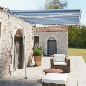 Toldo de pie automático azul y blanco 300x250 cm by vidaXL, Awnings - Ref: Foro24-3069506, Price: 422,96 €, Discount: %