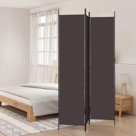 Biombo divisor de 3 paneles de tela marrón 150x220 cm de , Divisores de ambientes - Ref: Foro24-350195, Precio: 34,29 €, Desc...