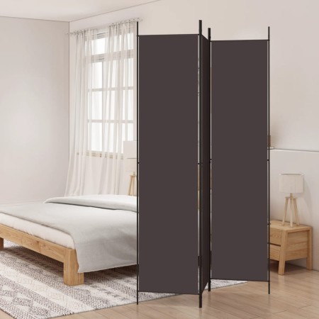 Biombo divisor de 3 paneles de tela marrón 150x220 cm by , Room dividers - Ref: Foro24-350195, Price: 34,29 €, Discount: %