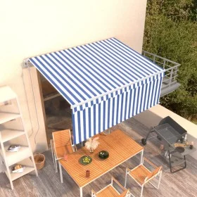 Automatic retractable awning with blue and white blind 3x2.5m by vidaXL, Awnings - Ref: Foro24-3069266, Price: 340,68 €, Disc...