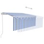 Automatisch einziehbare Markise mit blau-weißem Rollo 3x2,5m von vidaXL, Markisen - Ref: Foro24-3069266, Preis: 309,52 €, Rab...