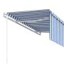Automatic retractable awning with blue and white blind 3x2.5m by vidaXL, Awnings - Ref: Foro24-3069266, Price: 340,68 €, Disc...