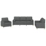 Juego de sofás con cojines 3 piezas tela gris oscuro de , Sofás - Ref: Foro24-3201259, Precio: 671,66 €, Descuento: %