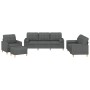 Juego de sofás con cojines 4 piezas tela gris oscuro by , Sofas - Ref: Foro24-3201267, Price: 738,86 €, Discount: %