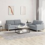 Juego de sofás con cojines 2 piezas tela gris claro von , Sofas - Ref: Foro24-3201290, Preis: 451,14 €, Rabatt: %