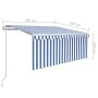 Automatic retractable awning with blue and white blind 3x2.5m by vidaXL, Awnings - Ref: Foro24-3069266, Price: 340,68 €, Disc...