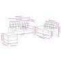 Juego de sofás con cojines 3 piezas tela gris oscuro von , Sofas - Ref: Foro24-3201299, Preis: 498,56 €, Rabatt: %