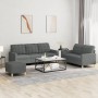 Juego de sofás con cojines 3 piezas tela gris oscuro by , Sofas - Ref: Foro24-3201315, Price: 597,84 €, Discount: %