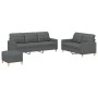 Juego de sofás con cojines 3 piezas tela gris oscuro by , Sofas - Ref: Foro24-3201315, Price: 597,84 €, Discount: %