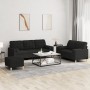 Juego de sofás con cojines 3 piezas tela negro by , Sofas - Ref: Foro24-3201334, Price: 543,73 €, Discount: %