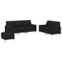 Juego de sofás con cojines 3 piezas tela negro by , Sofas - Ref: Foro24-3201334, Price: 543,73 €, Discount: %