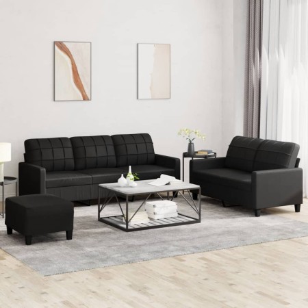 Juego de sofás con cojines 3 piezas cuero sintético negro von , Sofas - Ref: Foro24-3201383, Preis: 525,97 €, Rabatt: %