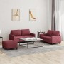 Juego de sofás con cojines 3 piezas tela rojo tinto by , Sofas - Ref: Foro24-3201458, Price: 459,01 €, Discount: %