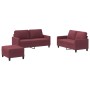 Juego de sofás con cojines 3 piezas tela rojo tinto by , Sofas - Ref: Foro24-3201458, Price: 459,01 €, Discount: %