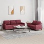 Juego de sofás con cojines 2 piezas tela rojo tinto by , Sofas - Ref: Foro24-3201466, Price: 440,55 €, Discount: %