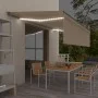 Toldo automático persiana LED sensor de viento crema 5x3 m by vidaXL, Awnings - Ref: Foro24-3069472, Price: 667,12 €, Discoun...