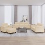 Juego de sofás con cojines 4 piezas tela microfibra crema by , Sofas - Ref: Foro24-3202300, Price: 857,04 €, Discount: %