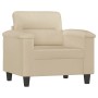 Juego de sofás con cojines 4 piezas tela microfibra crema by , Sofas - Ref: Foro24-3202300, Price: 857,04 €, Discount: %
