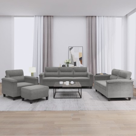 Juego de sofás con cojines 4 piezas tela microfibra gris oscuro von , Sofas - Ref: Foro24-3202298, Preis: 826,07 €, Rabatt: %