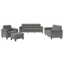Juego de sofás con cojines 4 piezas tela microfibra gris oscuro von , Sofas - Ref: Foro24-3202298, Preis: 826,07 €, Rabatt: %
