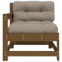 Sillón de jardín con cojines madera maciza de pino marrón miel von , Modulare Sofas für den Außenbereich - Ref: Foro24-825572...