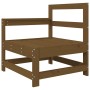 Sillón de jardín con cojines madera maciza de pino marrón miel von , Modulare Sofas für den Außenbereich - Ref: Foro24-825572...