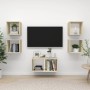 Muebles de salón 5 pzas madera ingeniería blanco y roble Sonoma de , Muebles TV - Ref: Foro24-3079606, Precio: 134,25 €