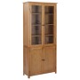 Estantería 4 puertas madera roble macizo y cristal 90x35x200cm by , Bookcases and shelves - Ref: Foro24-289180, Price: 596,71...