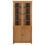 Estantería 4 puertas madera roble macizo y cristal 90x35x200cm de , Librerías y estanterías - Ref: Foro24-289180, Precio: 596...