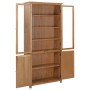 Estantería 4 puertas madera roble macizo y cristal 90x35x200cm by , Bookcases and shelves - Ref: Foro24-289180, Price: 596,71...