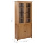 Estantería 4 puertas madera roble macizo y cristal 90x35x200cm by , Bookcases and shelves - Ref: Foro24-289180, Price: 596,71...