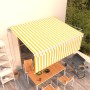 Retractable automatic awning with yellow and white blinds, 4x3 m. by vidaXL, Awnings - Ref: Foro24-3069308, Price: 594,36 €, ...