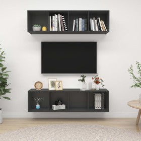 Muebles de salón de pared 2 uds madera ingeniería gris by , TV Furniture - Ref: Foro24-3079783, Price: 115,02 €, Discount: %