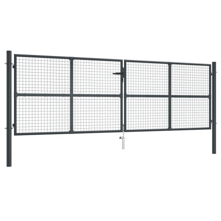 Puerta de malla de jardín acero galvanizado gris 400x175 cm by , garden gates - Ref: Foro24-145778, Price: 408,79 €, Discount: %