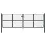 Puerta de malla de jardín acero galvanizado gris 400x175 cm