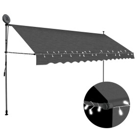 Toldo manual retráctil con LED gris antracita 400 cm von , Markisen - Ref: Foro24-145868, Preis: 133,48 €, Rabatt: %