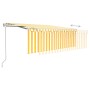 Retractable automatic awning with yellow and white blinds, 4x3 m. by vidaXL, Awnings - Ref: Foro24-3069308, Price: 594,36 €, ...