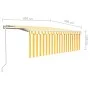 Retractable automatic awning with yellow and white blinds, 4x3 m. by vidaXL, Awnings - Ref: Foro24-3069308, Price: 722,84 €, ...
