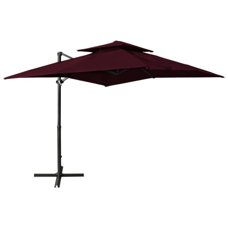 Sombrilla jardín voladiza cubierta doble rojo burdeos 250x250cm von , Sonnenschirme - Ref: Foro24-312358, Preis: 257,96 €, Ra...