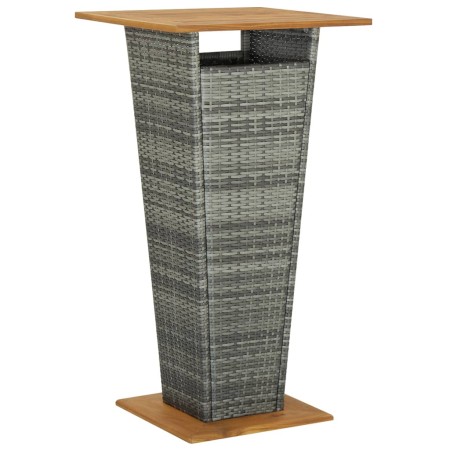 Mesa alta ratán sintético y madera de acacia gris 60x60x110 cm de , Mesas de jardín - Ref: Foro24-313464, Precio: 167,73 €