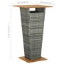 Mesa alta ratán sintético y madera de acacia gris 60x60x110 cm de , Mesas de jardín - Ref: Foro24-313464, Precio: 167,73 €