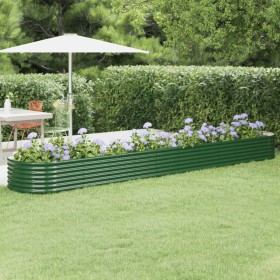 Jardinera arriate acero recubrimiento polvo verde 440x80x36 cm by , Pots and planters - Ref: Foro24-318933, Price: 68,05 €, D...
