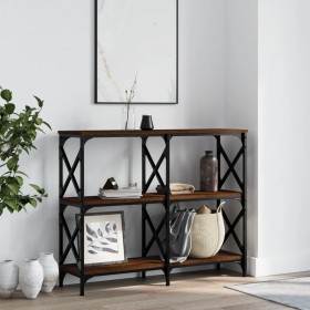 Mesa consola madera de ingeniería marrón roble 100x28x80,5 cm de , Mesas auxiliares - Ref: Foro24-835423, Precio: 62,18 €, De...