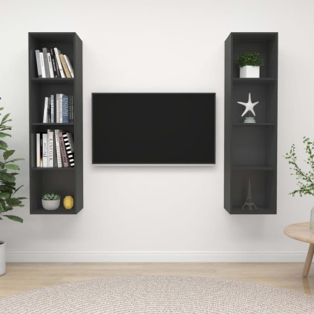 Muebles de salón de pared 2 piezas madera de ingeniería gris by , TV Furniture - Ref: Foro24-3079864, Price: 115,02 €, Discou...