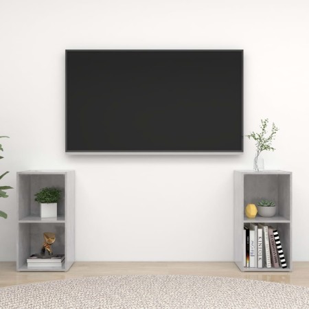 Muebles de salón de pared 2 pzs madera ingeniería gris hormigón de , Muebles TV - Ref: Foro24-3079902, Precio: 78,31 €