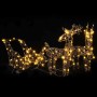 Reno y trineo de Navidad 160 LED ratán blanco cálido by , Christmas lights - Ref: Foro24-372167, Price: 88,98 €, Discount: %