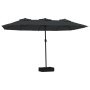 Sombrilla doble de jardín con luces LED negro 449x245 cm von , Sonnenschirme - Ref: Foro24-362959, Preis: 216,80 €, Rabatt: %